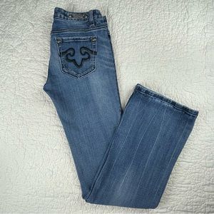 🔥Rerock For Express Bootcut Low Rise Mid Wash Blue Women's Jeans Size 4R